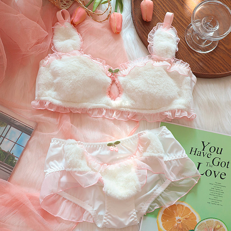 Cherry Bunny Fluffy Lingerie