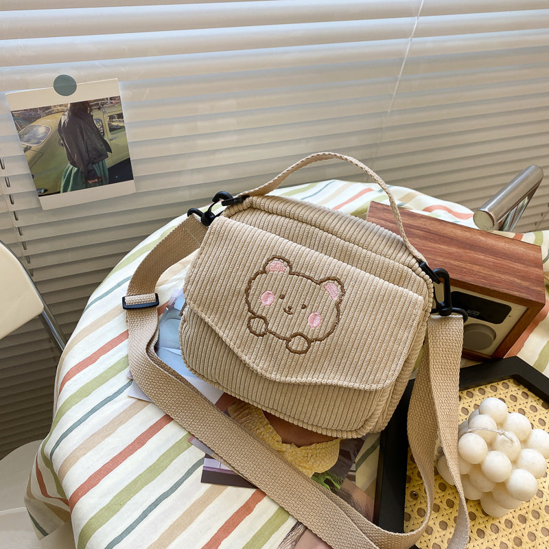 Cute Bear Corduroy Bag – YihFoo